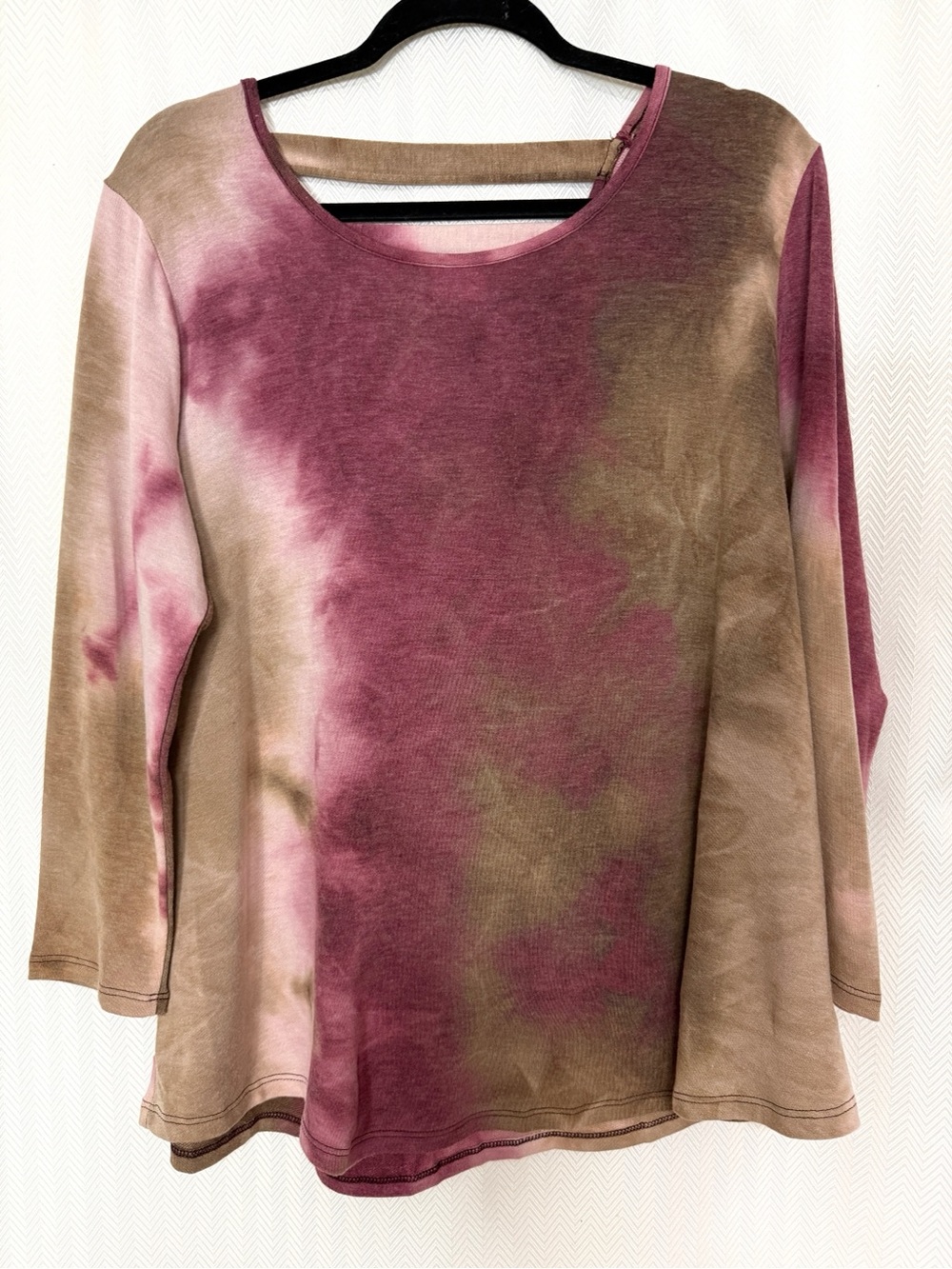 Emerald Women's Tie-Dye 3/4 Sleeve Top Size L